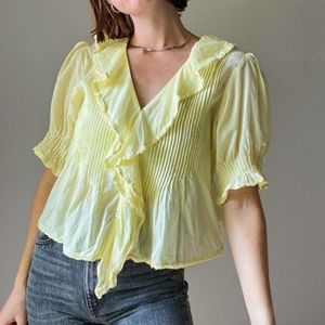 Wilfred La boheme yellow puff sleeve top
